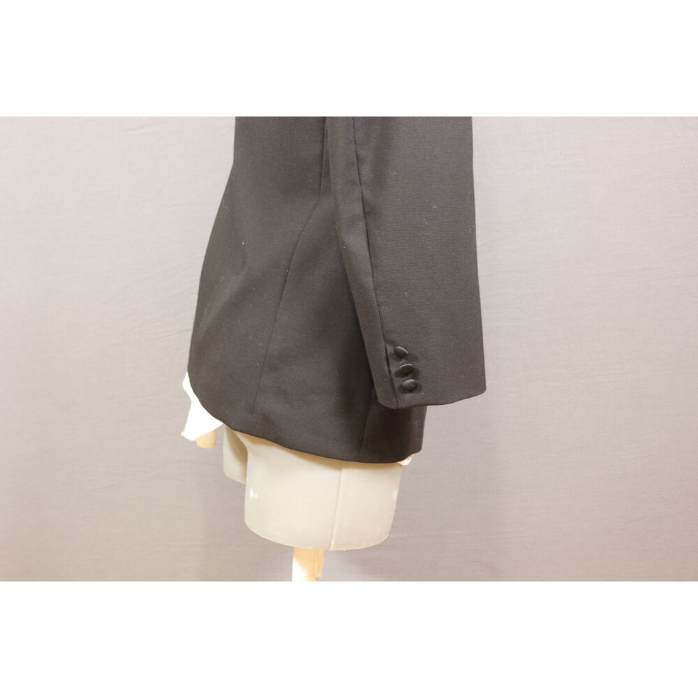 Vintage Kuppenheimer Tuxedo 2 pc Suit Mens Black Solid Wool 1 Btn 42R 36" Waist - Picture 6 of 12